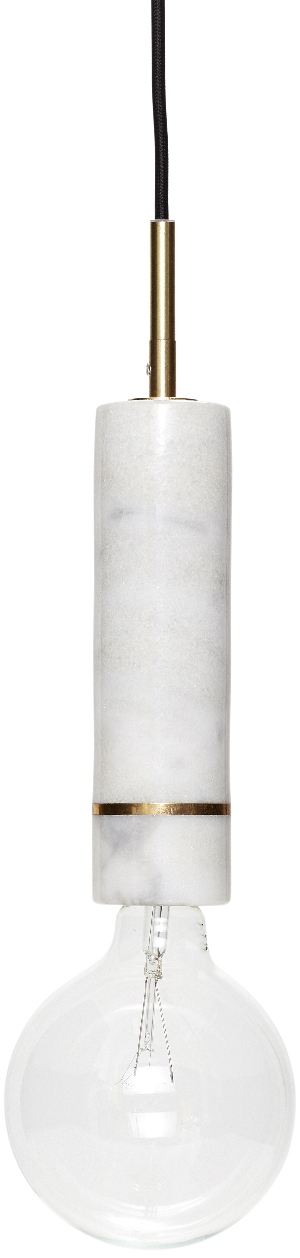 Lampa wisząca marmur biała Ø6x29 cm – obraz-1