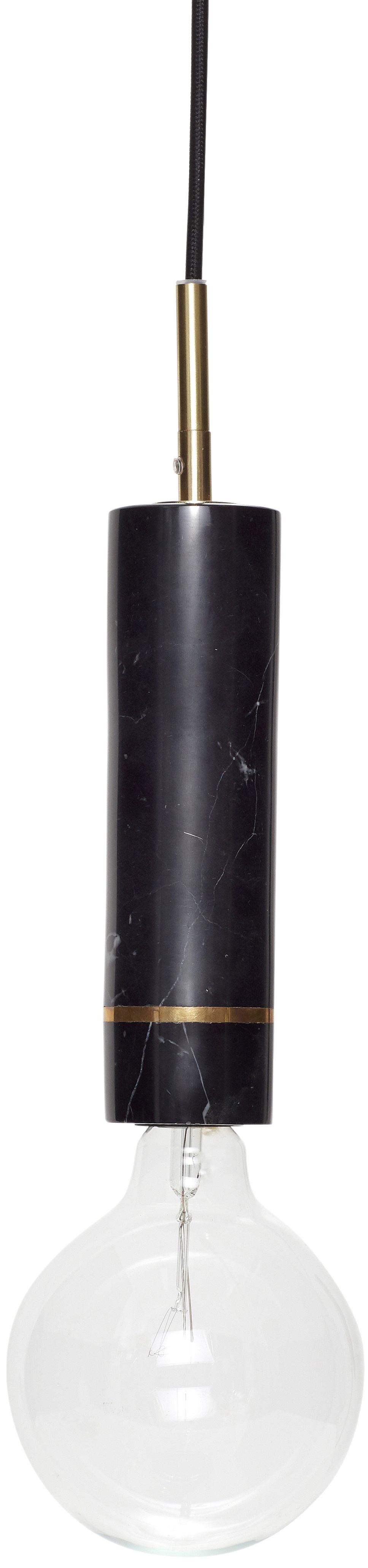 Lampa wisząca marmur czarna Ø6x29 cm – obraz-1