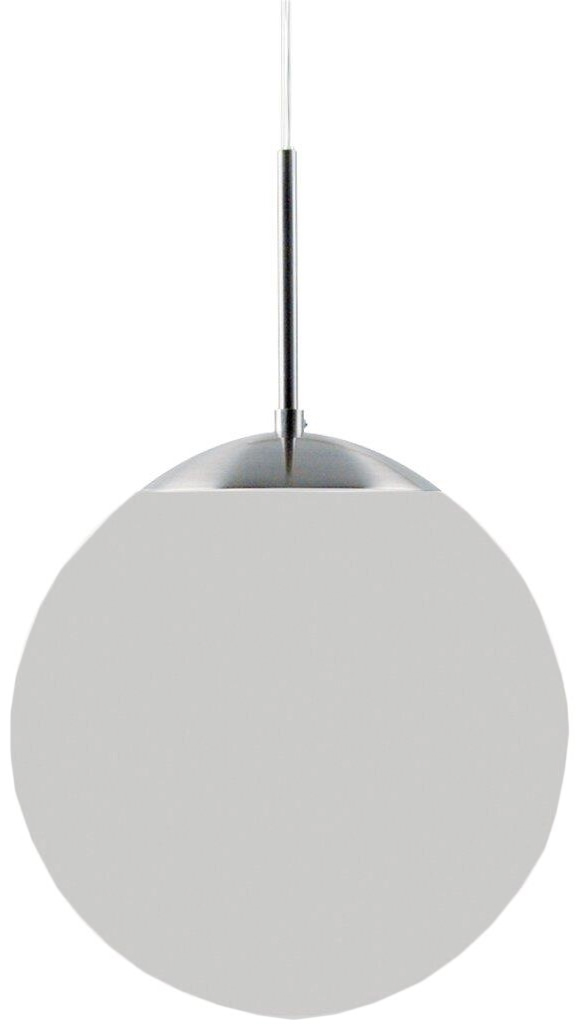 Lampa wisząca szklana kula biała Ø15x29 cm – obraz-1