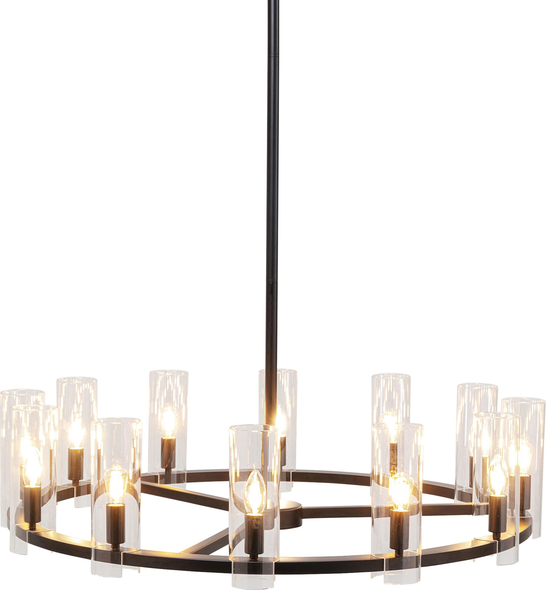 Lysekrone Candle Crown - Svart Stål/Glass Ø99cm – bilde-1.