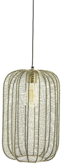 Lampa wisząca metalowa złota Ø23x39 cm – obraz-1