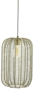 Lampa wisząca metalowa złota Ø23x39 cm – obraz-1