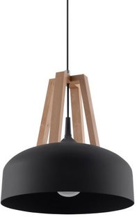Lampa wisząca CASCO czarna/naturalne drewno – grafika-1.