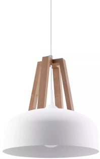 Lampa wisząca CASCO biała/naturalne drewno – grafika-1.
