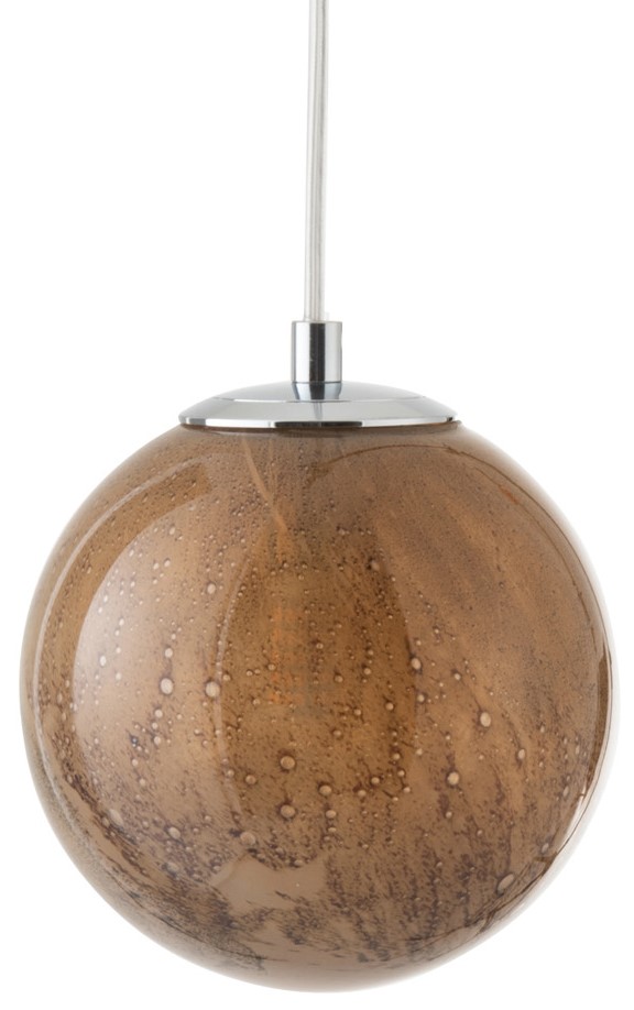 Lampa wisząca ze szklanym brązowym kloszem ∅15 x 151 cm – obraz-1
