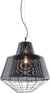 Lampa wisząca metalowa czarna 40x40 cm – obraz-1