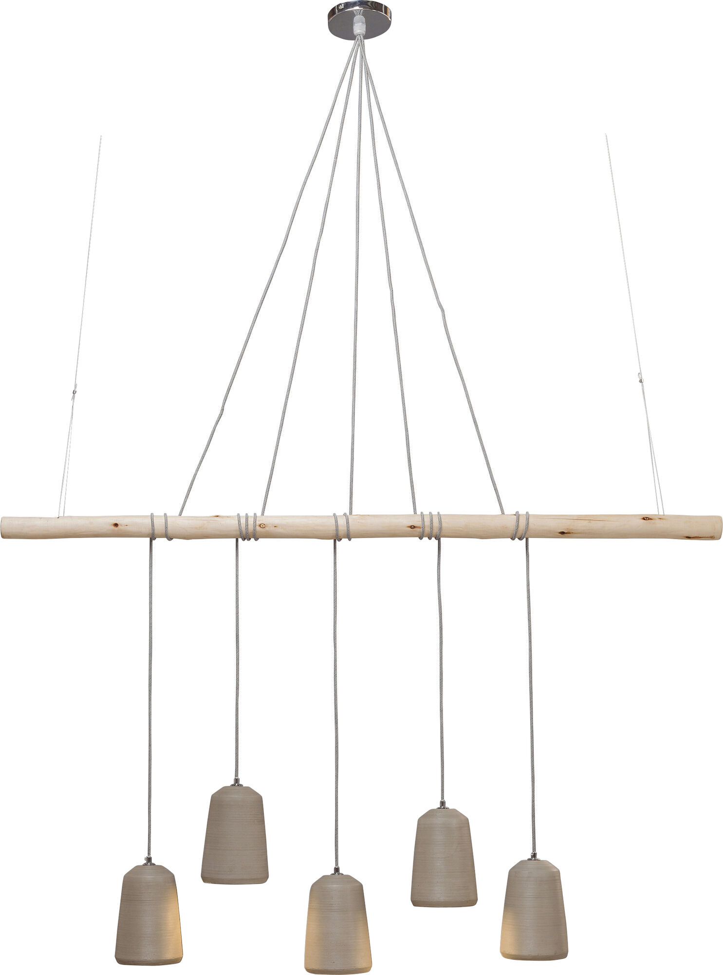Lampadario dal design moderno in legno e cemento - Dining Concrete cinque – immagine-1.
