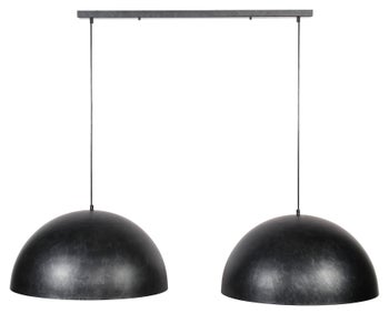 Lampa wisząca 2-punktowa metalowa czarna 142 x 60 cm – grafika-1.