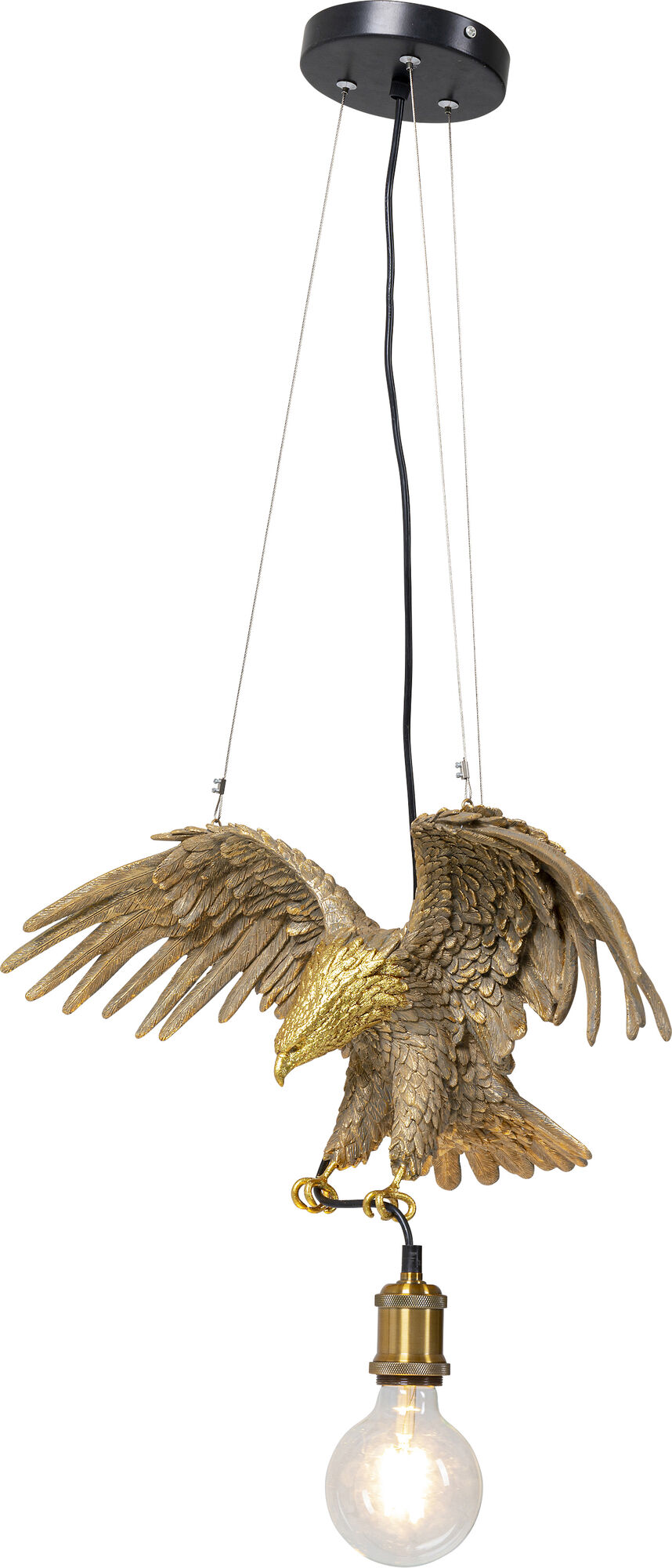 Lampa wisząca w kształcie orła 61 x 20 cm złota – obraz-1
