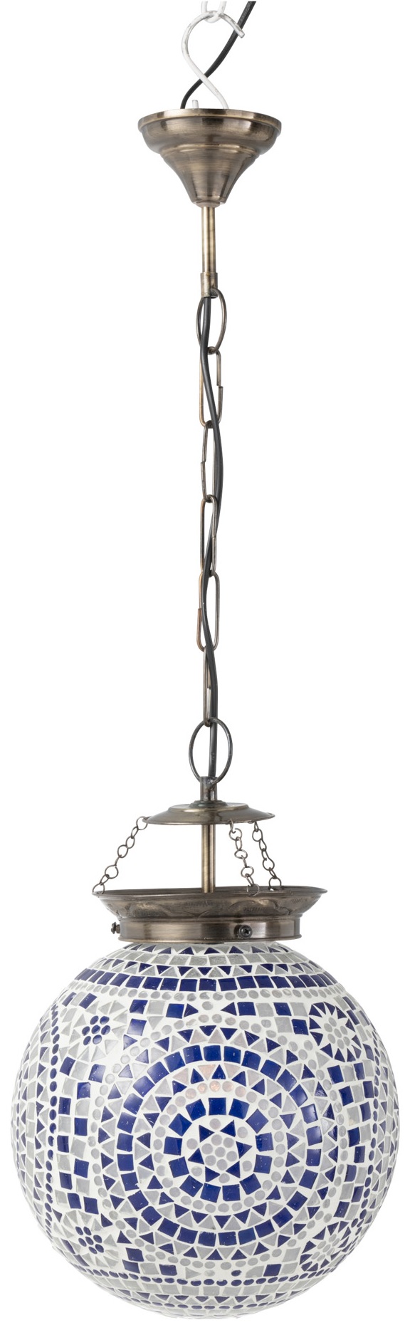 Lampa wisząca Eki Mosai B Ø16 cm biało-niebieska – obraz-1