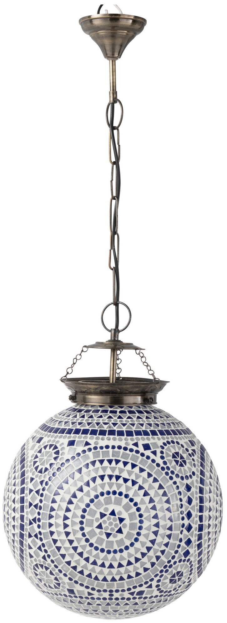 Lampa wisząca Eki Mosai B Ø35 cm biało-niebieska – obraz-1