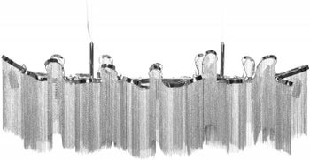 Lampa wisząca z łańcuszków srebrna z nowoczesnym stylem i eleganckim wykończeniem – grafika-1.