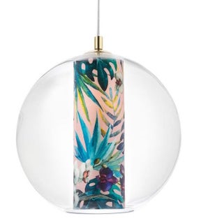 Lampa wisząca Feria L ∅35x140 cm różowa – obraz-1