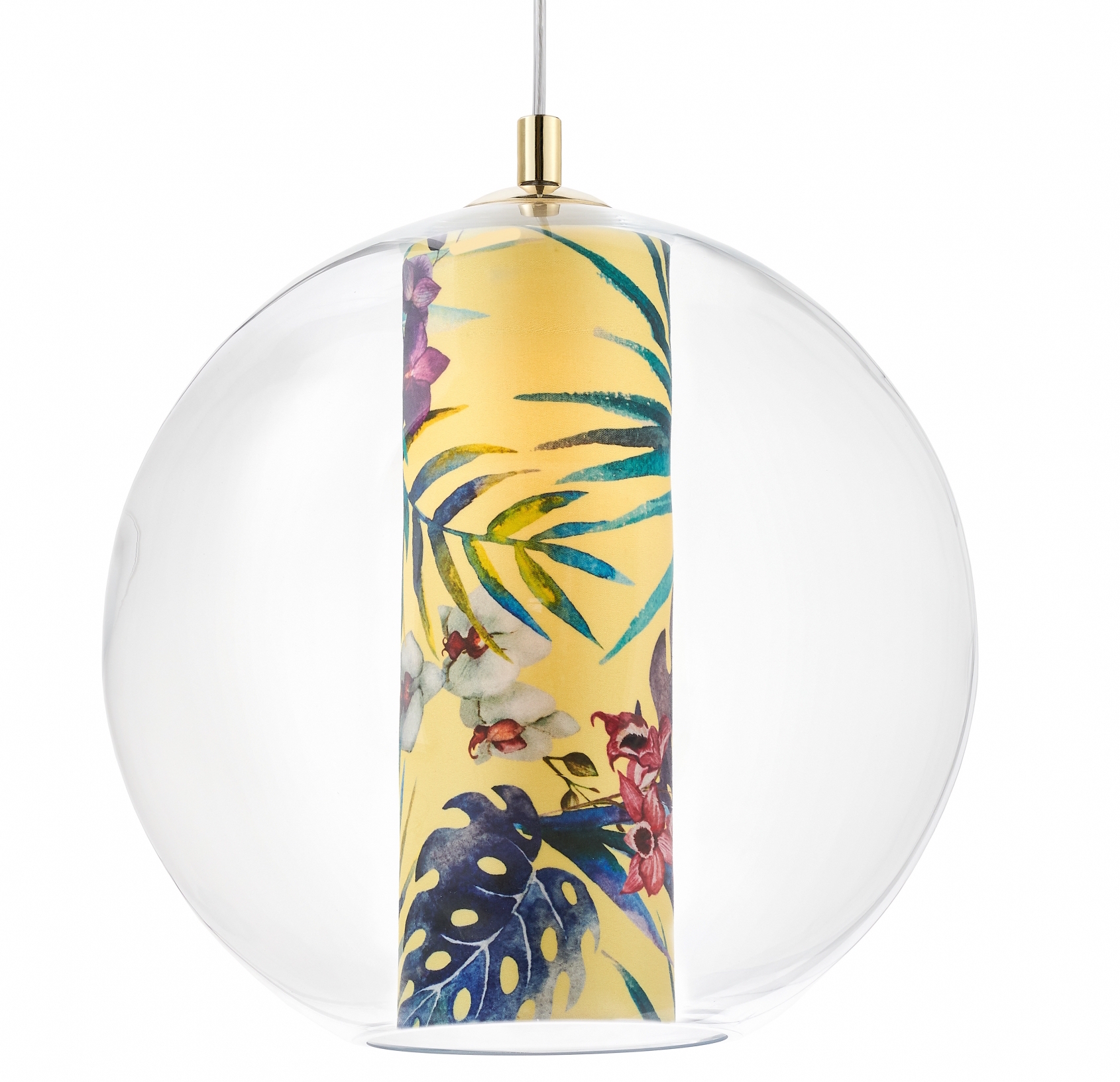 Lampa wisząca Feria L ∅35x140 cm żółta – obraz-1