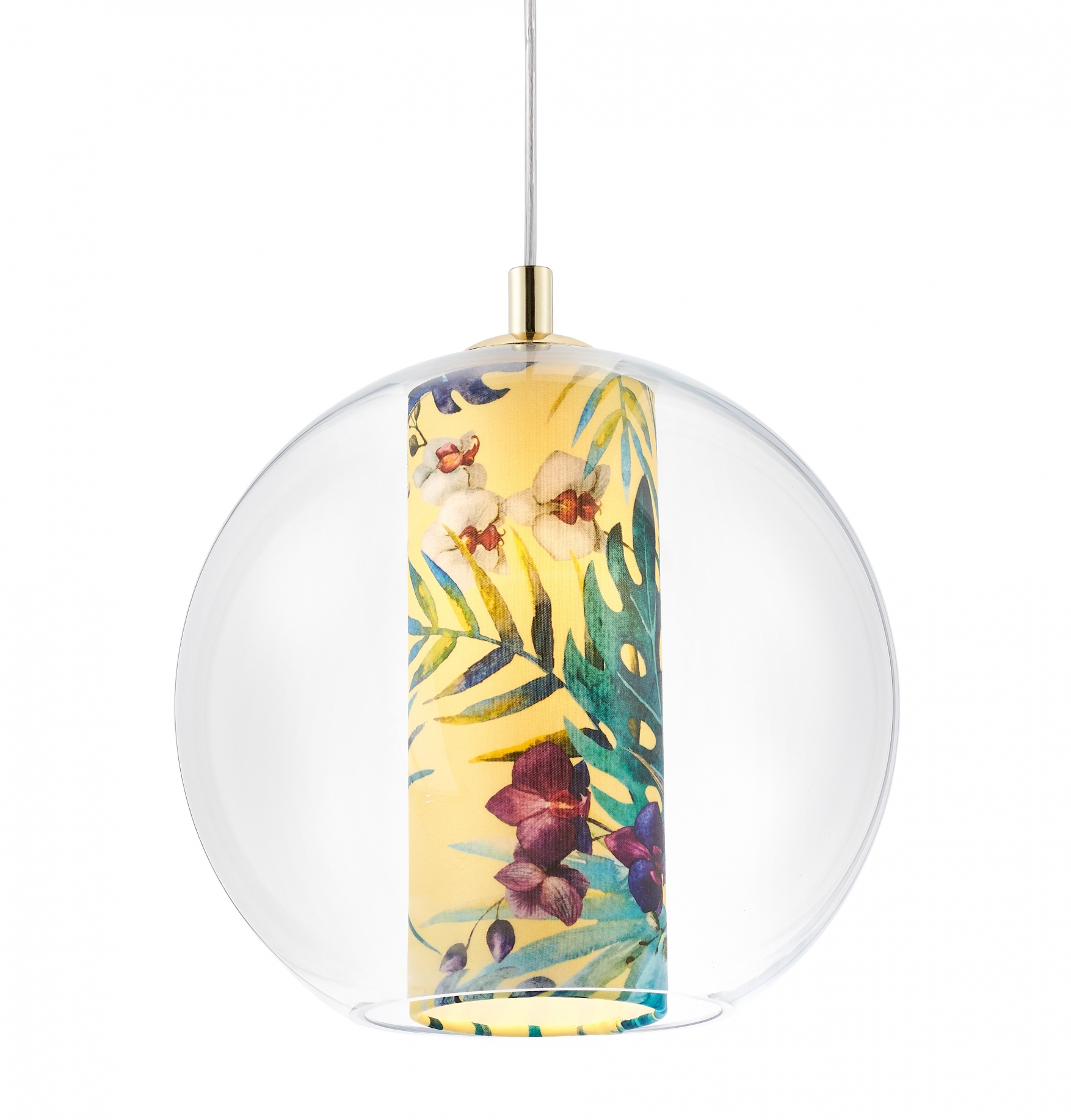 Lampa wisząca Feria M ∅30x140 cm żółta – obraz-1