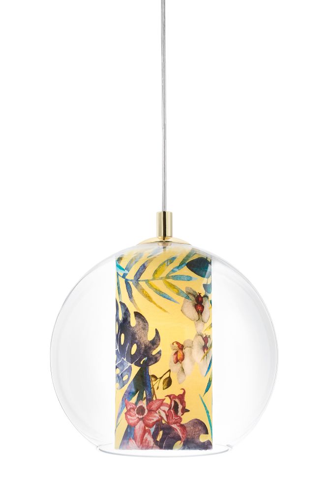 Lampa wisząca Feria S ∅25x140 cm żółta – obraz-1
