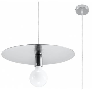 Lampa wisząca metalowa 40x120 cm inox – obraz-1