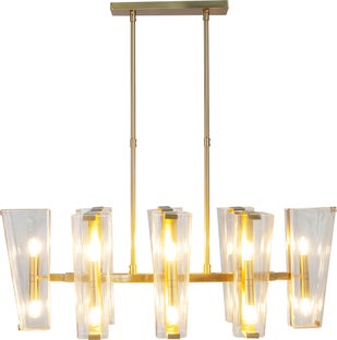 Lampa wisząca 16-punktowa złota 107 x 45 cm klosze szklane – obraz-1