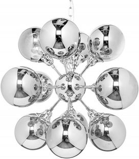 Lampa wisząca srebrna lustrzana nowoczesny styl oświetlenia – grafika-1.