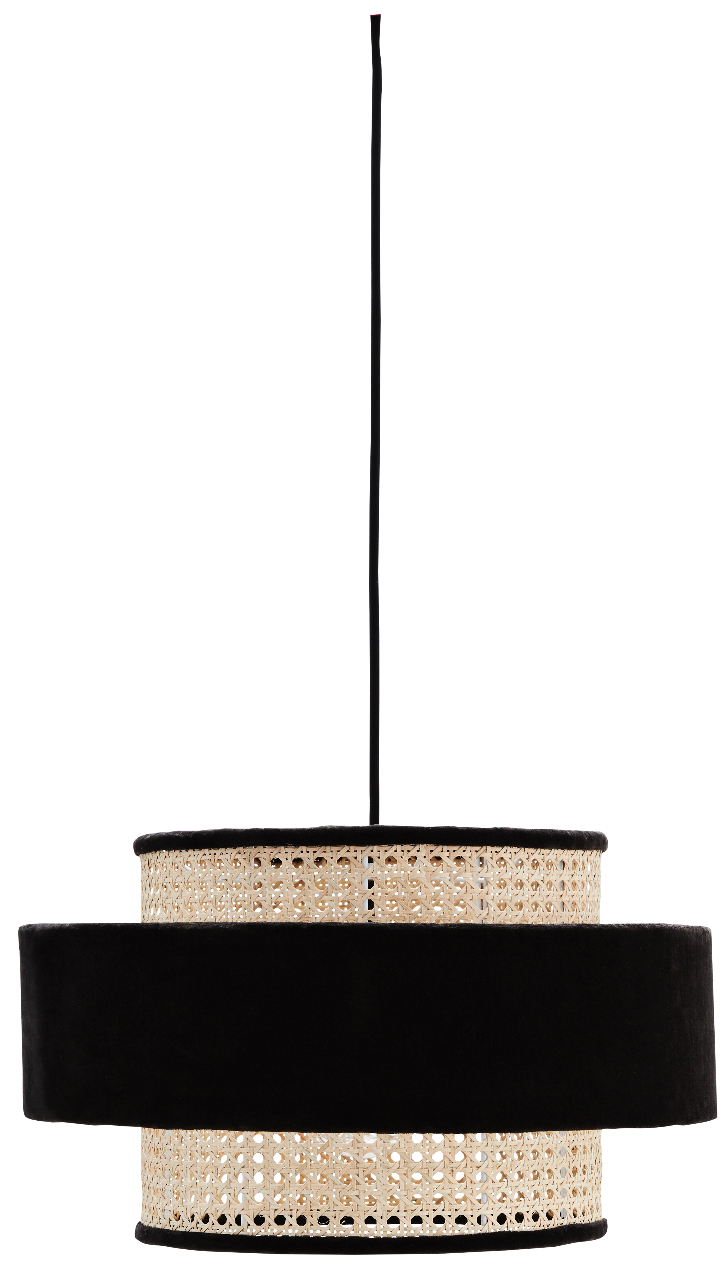 Lampa wisząca Giggs Ø45x25 cm czarno-naturalna  – obraz-1