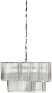 Lampa wisząca Glamour Oval 46x34 cm srebrna – obraz-1