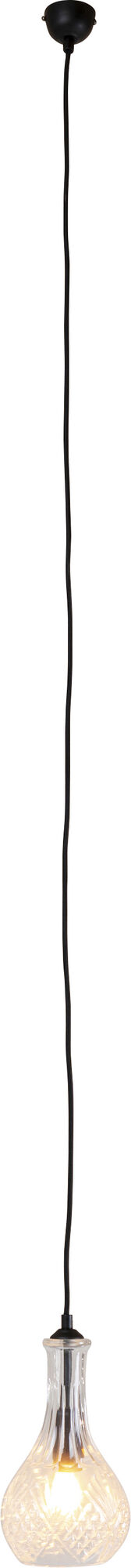 Lampa wisząca metalowa Ø22x148 cm czarna - klosz transparentny – obraz-1