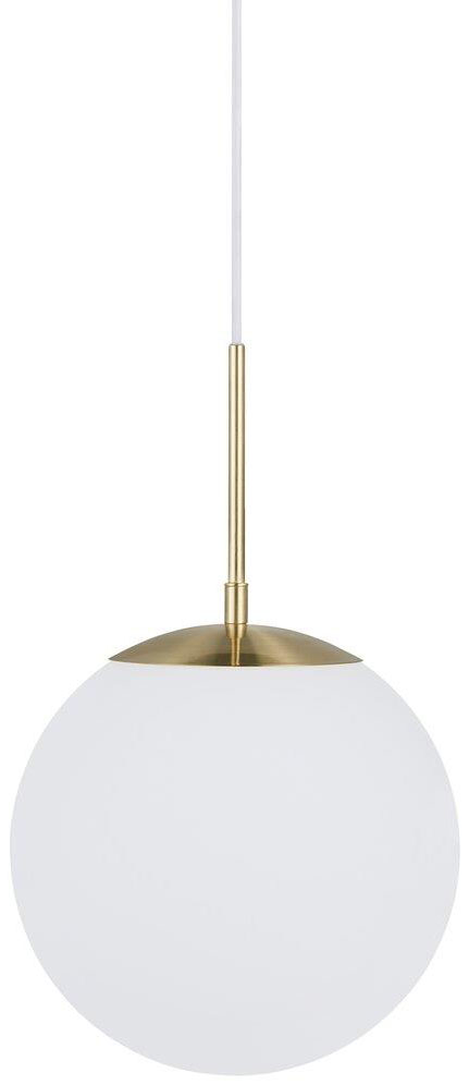 Lampa wisząca z kloszem w kształcie kuli Ø25x40 cm biało-złota – obraz-1