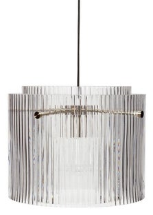 Lampa wisząca ze szklanym kloszem Ø41x32 cm transparentna I z ekspozycji – grafika-1.