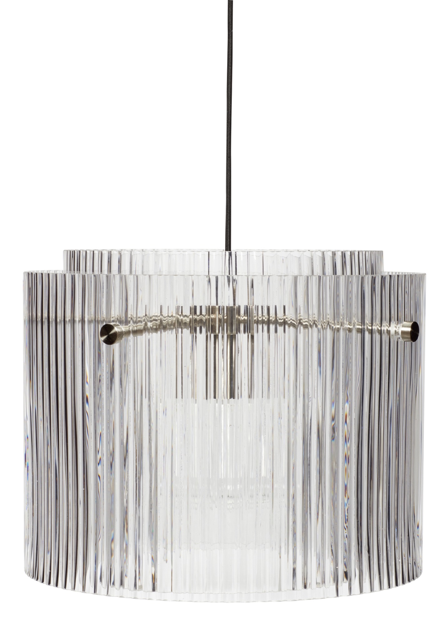 Lampa wisząca ze szklanym kloszem Ø41x32 cm transparentna – obraz-1