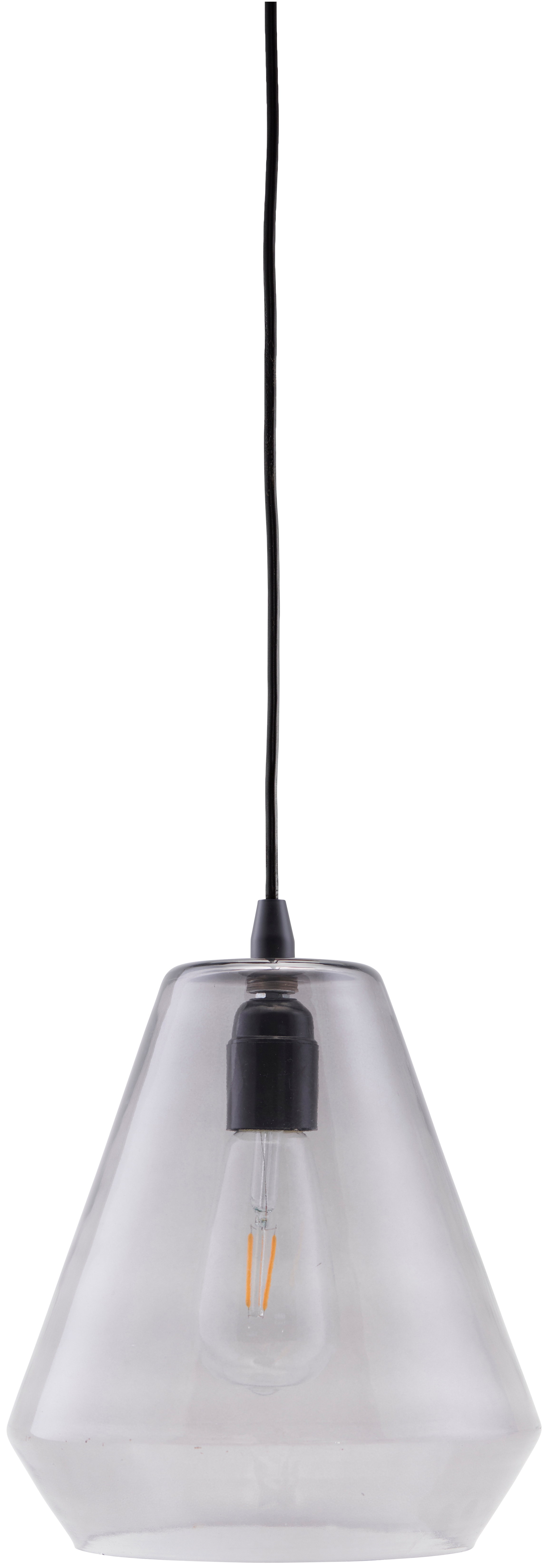 Lampa wisząca Hood ∅23x25 cm transparentno-szara – obraz-1