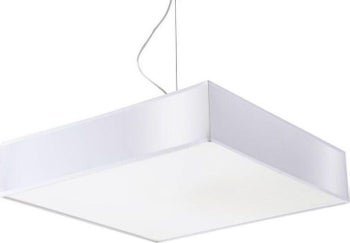 Lampa wisząca z tworzywa sztucznego ∅45x80 cm biała – obraz-1