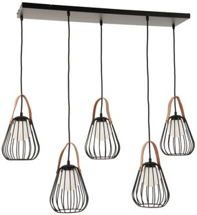 Lampa wisząca 5-punktowa metalowa czarna 100 x 31 cm – obraz-1