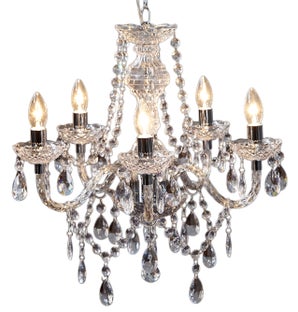 Lampa wisząca glamour z koralikami srebrna styl nowoczesny – grafika-1.