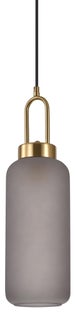 Lampa wisząca klosz cylinder szklany przydymiony matowy Ø13x46 cm – grafika-1.