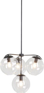 Lampa wisząca z kloszem w kształcie kuli metalowa czarna 63 x 72 cm – obraz-1
