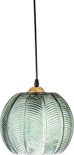 Lampa wisząca szklana zielona Ø23x20 cm – obraz-1