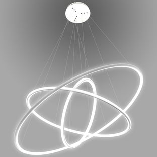 Lampa wisząca Ledowe Okręgi No.3 LED 3000K ∅80x120 cm biała – obraz-1