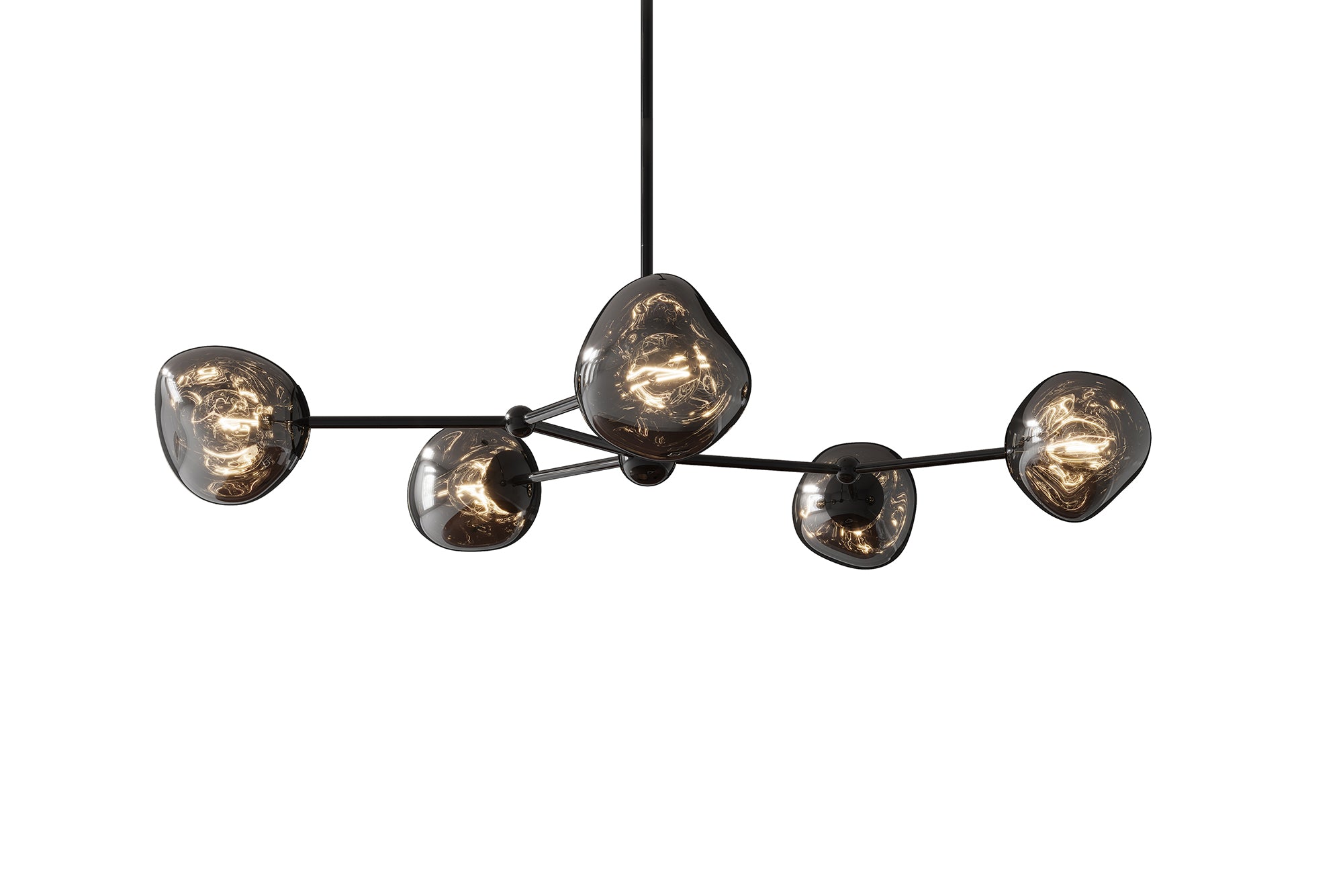 Lampa wisząca LIQUID DIAMOND 5 kloszy szklanych dymiona – grafika-1.