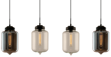 Lampa wisząca London Loft No. 2 SCCL4 transparentna przydymiona – obraz-1