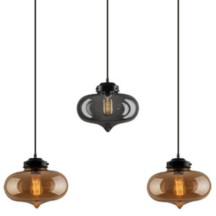 Lampa wisząca London Loft No.1 CL3 BSB 83x150 cm bursztynowa-przydymiona – obraz-1