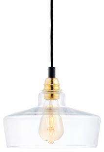 Lampa wisząca Longis III Gold ∅25x100 cm złota-transparentna – obraz-1