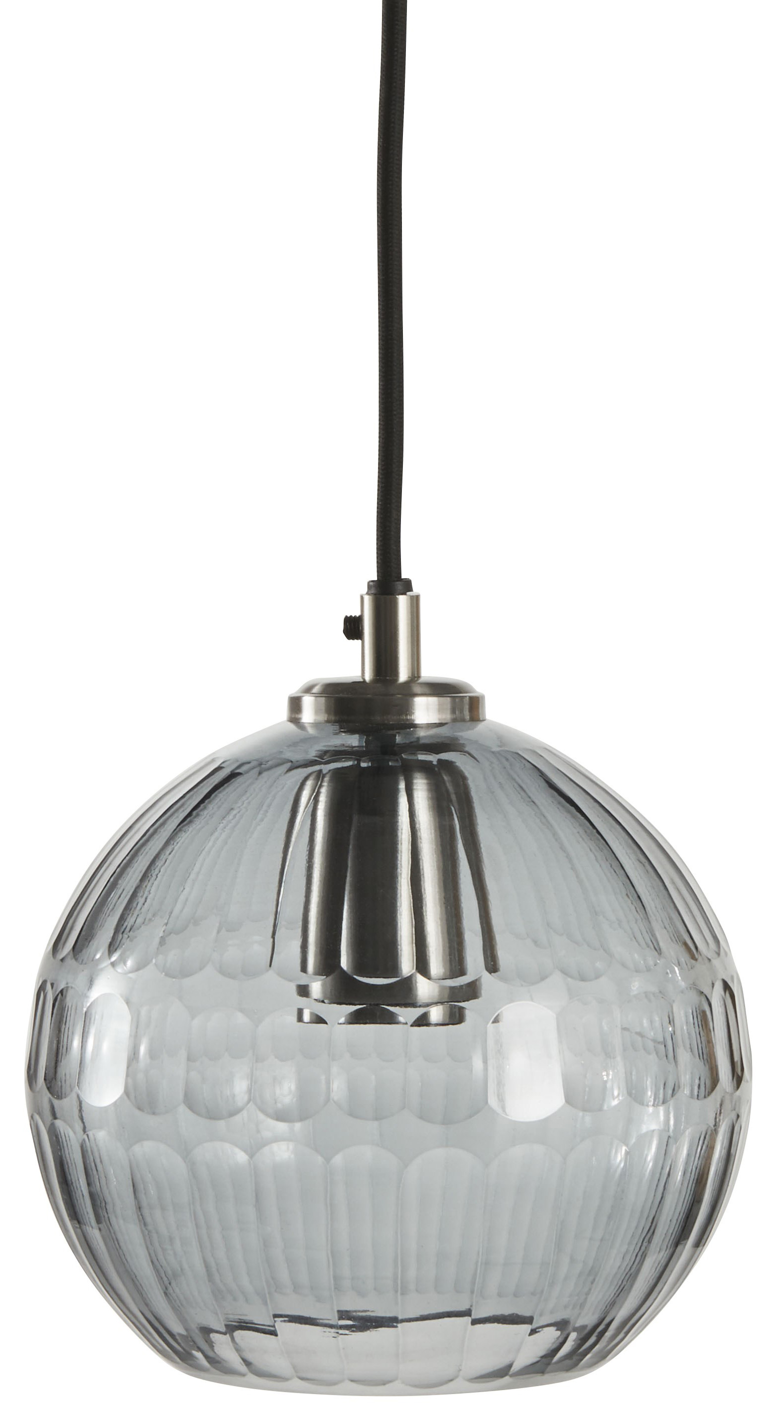 Lampa wisząca klosz szklany Ø17x18 cm szara – obraz-1