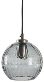 Lampa wisząca klosz szklany Ø17x18 cm szara – obraz-1