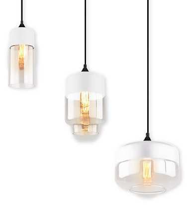 Lampa wisząca Manhattan Chic Mix CL3 76x130 cm biała-transparentna – obraz-1