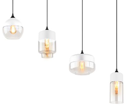 Lampa wisząca Manhattan Chic Mix No.7 117x150 cm perłowa-biała – obraz-1