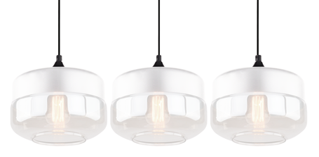 Lampa wisząca Manhattan Chic No.3 ∅24x150 cm biała – obraz-1