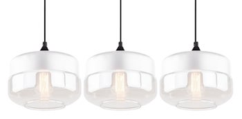 Lampa wisząca Manhattan Chic No.3 ∅24x150 cm biała – obraz-1