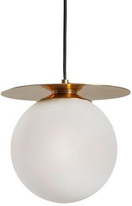 Lampa wisząca złota klosz biały 26 cm – obraz-1