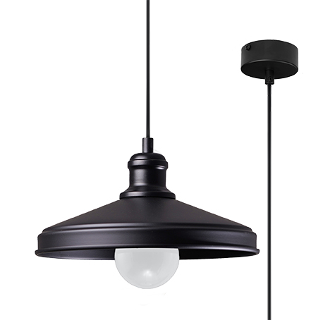 Lampa wisząca Mare ∅25x102 cm czarna – obraz-1