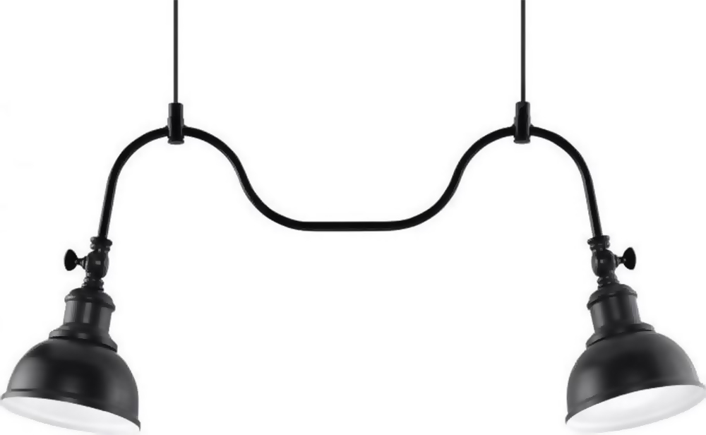 Lampa wisząca 2-punktowa metalowa czarna 65x80 cm – obraz-1